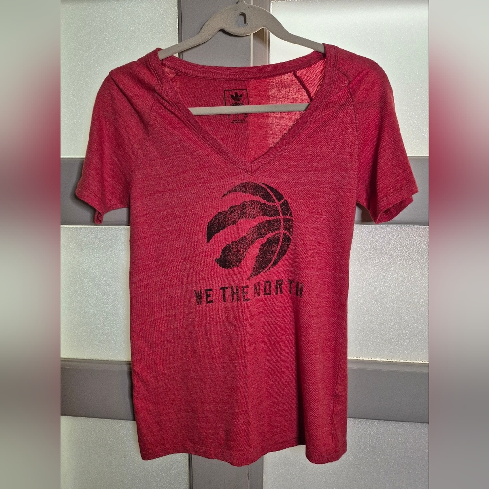 Adidas Red We The North Raptors Short Sleeve Tee